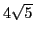 $4\sqrt{5}$
