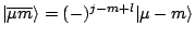 $\vert\overline{\mu m}\rangle = (-)^{j-m+l}
\vert\mu -m \rangle$