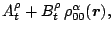 $\displaystyle A_t^\rho + B_t^\rho \, \rho_{00}^\alpha(\mbox{\boldmath$r$\unboldmath }) ,$