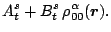 $\displaystyle A_t^s + B_t^s \, \rho_{00}^\alpha(\mbox{\boldmath$r$\unboldmath }) .$