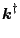 $\displaystyle \mbox{\boldmath$k$\unboldmath }^\dagger$