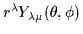 $r^\lambda Y_{\lambda\mu}(\theta,\phi)$