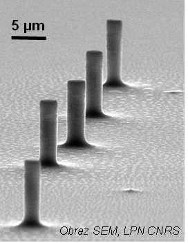 Mikrofilar z mikrown�k� optyczn� na lustrach Bragga. Zdj�cie TEM. LPN CNRS